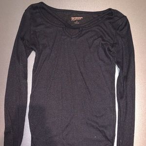 Long sleeve criss cross tee